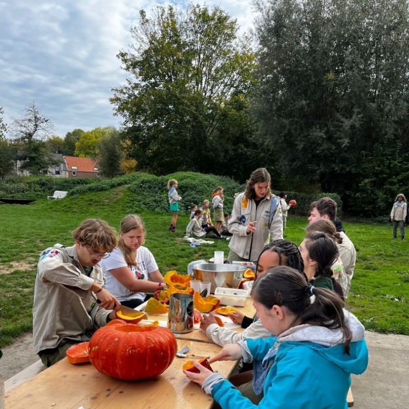 Halloween soep vergadering